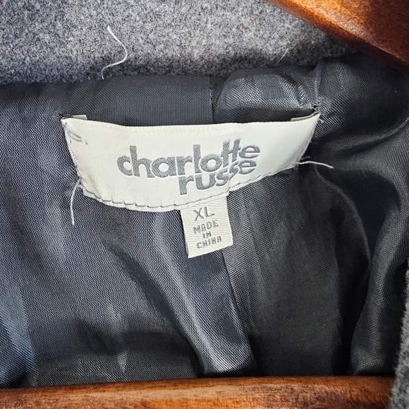 Charlotte Ruse Gray Double-Breasted Trench Coat Size XL - Picture 3 of 3